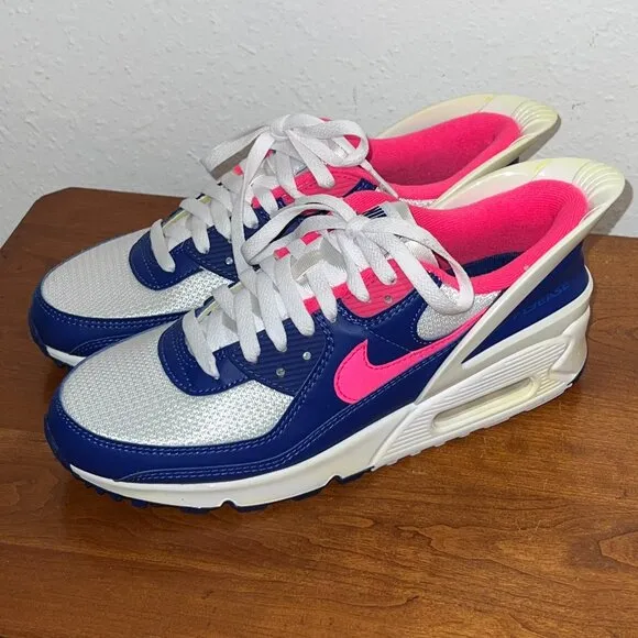 Nike Air Max 90 FlyEase Men's Size 8 Royal Blue White Sneakers Shoes CU0814-101