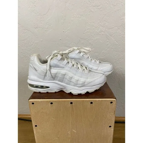 Nike‎ Air Max 95 Kids Athletic Sneakers Triple White Running Shoes