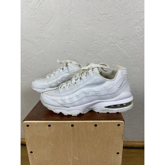Nike‎ Air Max 95 Kids Athletic Sneakers Triple White Running Shoes