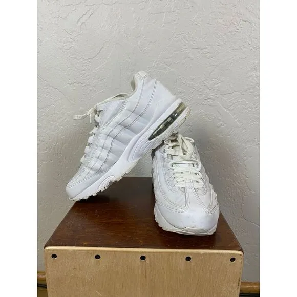Nike‎ Air Max 95 Kids Athletic Sneakers Triple White Running Shoes