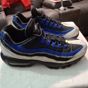 Nike Air Max 95 SE Mens Sz 11.5  Blue Black White Athletic Running Shoes USED