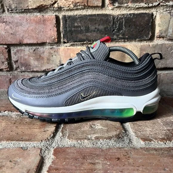 Nike Air Max 97 Evolution Of Icon Gray Rainbow Shoes Sneakers Womens 8 Youth 6.5
