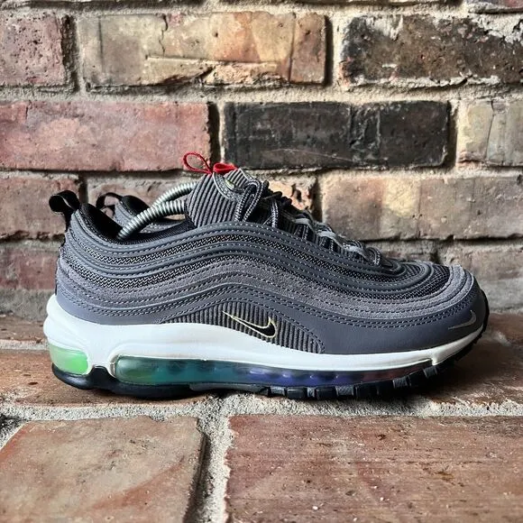 Nike Air Max 97 Evolution Of Icon Gray Rainbow Shoes Sneakers Womens 8 Youth 6.5