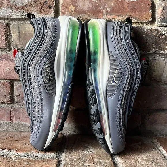 Nike Air Max 97 Evolution Of Icon Gray Rainbow Shoes Sneakers Womens 8 Youth 6.5