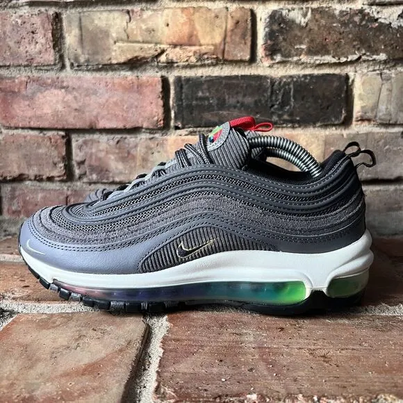 Nike Air Max 97 Evolution Of Icon Gray Rainbow Shoes Sneakers Womens 8 Youth 6.5