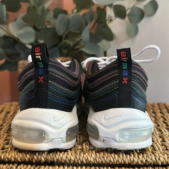 Nike | Air Max 97 | women’s | black | rainbow stitching | 6.5 | tennis Shoes