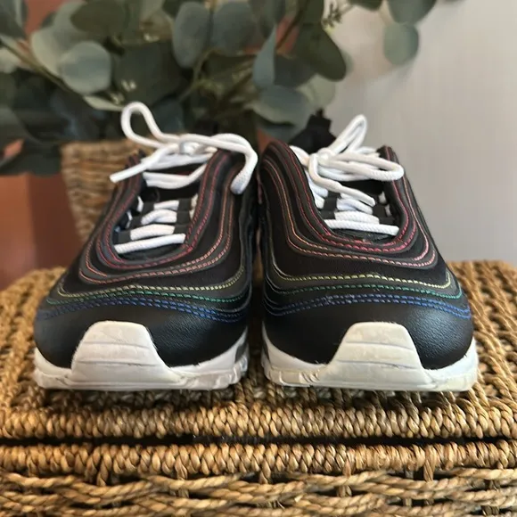 Nike | Air Max 97 | women’s | black | rainbow stitching | 6.5 | tennis Shoes