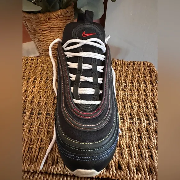 Nike | Air Max 97 | women’s | black | rainbow stitching | 6.5 | tennis Shoes