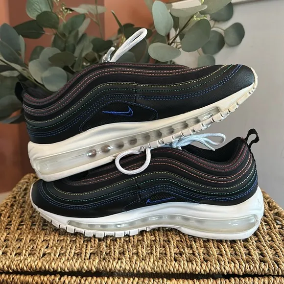 Nike | Air Max 97 | women’s | black | rainbow stitching | 6.5 | tennis Shoes