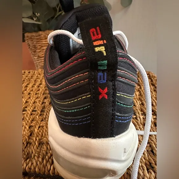 Nike | Air Max 97 | women’s | black | rainbow stitching | 6.5 | tennis Shoes