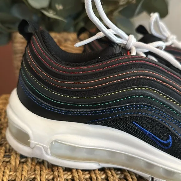Nike | Air Max 97 | women’s | black | rainbow stitching | 6.5 | tennis Shoes