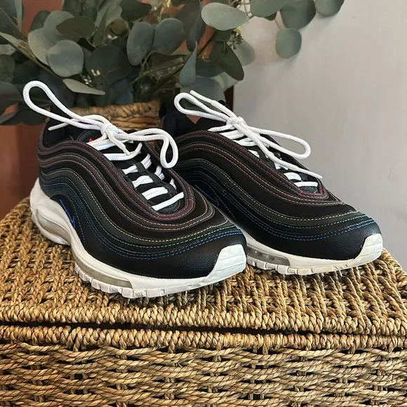 Nike | Air Max 97 | women’s | black | rainbow stitching | 6.5 | tennis Shoes