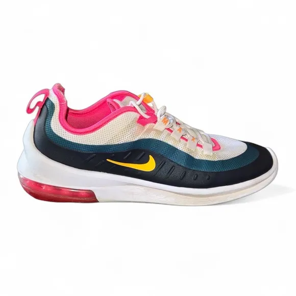 Nike Air Max Axis White Navy Pink Yellow Sneakers Size 9.5 Mesh Running Shoes