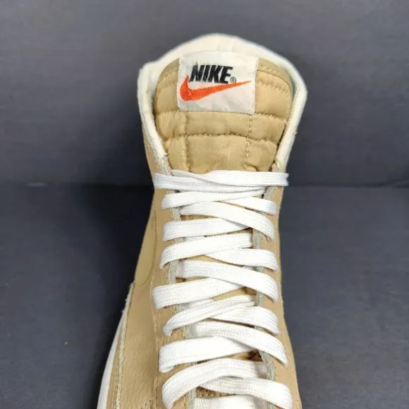 Nike Blazer Mid Premium Leather Linen Summit Tan Retro Sneakers Big Kids Size 7