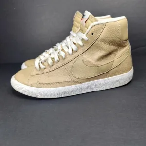 Nike Blazer Mid Premium Leather Linen Summit Tan Retro Sneakers Big Kids Size 7