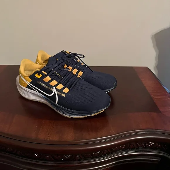 Nike blue and Yellow West Virginia Pegasus Athletic Shoes 11.5