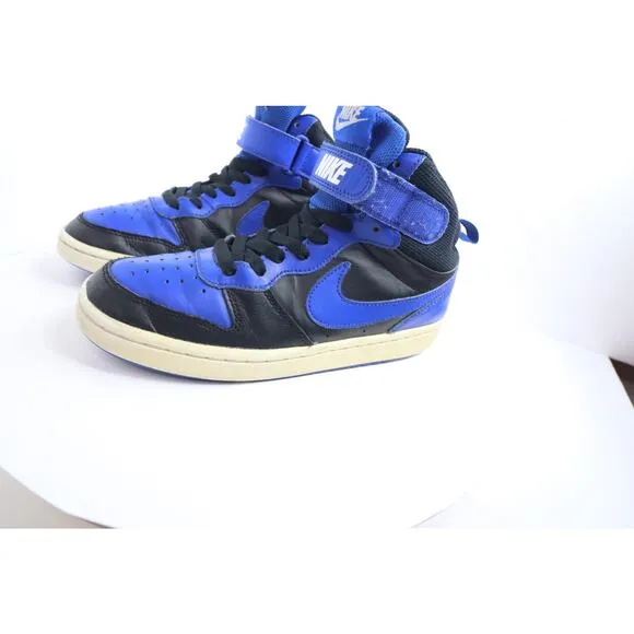Nike Boys Court Borough Mid 2 DM8872-001 Blue Basketball Shoes Sneakers Sz4..5Y