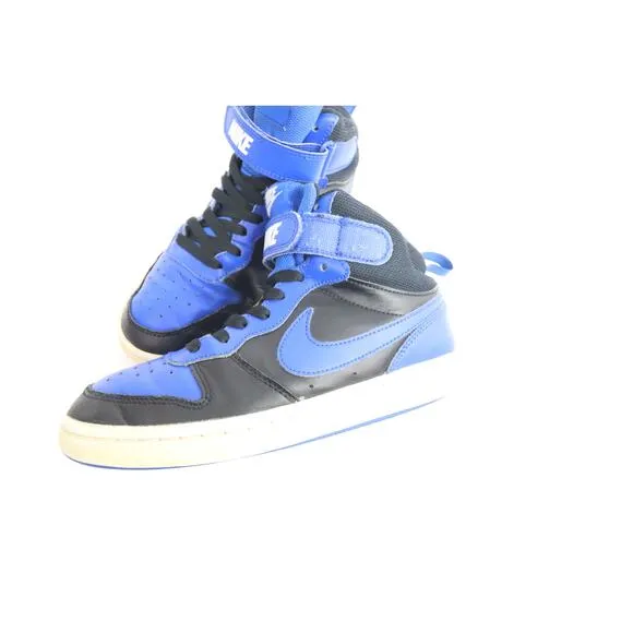 Nike Boys Court Borough Mid 2 DM8872-001 Blue Basketball Shoes Sneakers Sz4..5Y