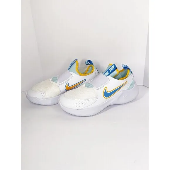 Nike Boys Flex Runner 3 Athletic Shoes Slip On Sneaker Blue White Big Kids 4.5
