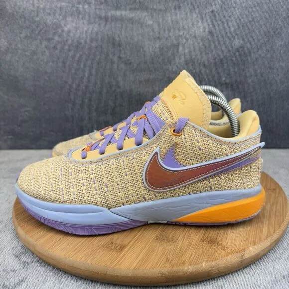 Nike Boys LeBron 20  Size 7Y Shoes Gold Basketball Sneakers Pink Diamond Collect