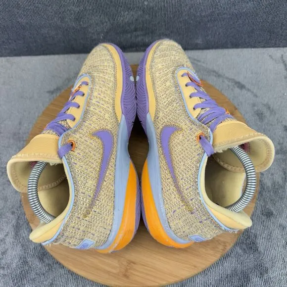 Nike Boys LeBron 20  Size 7Y Shoes Gold Basketball Sneakers Pink Diamond Collect