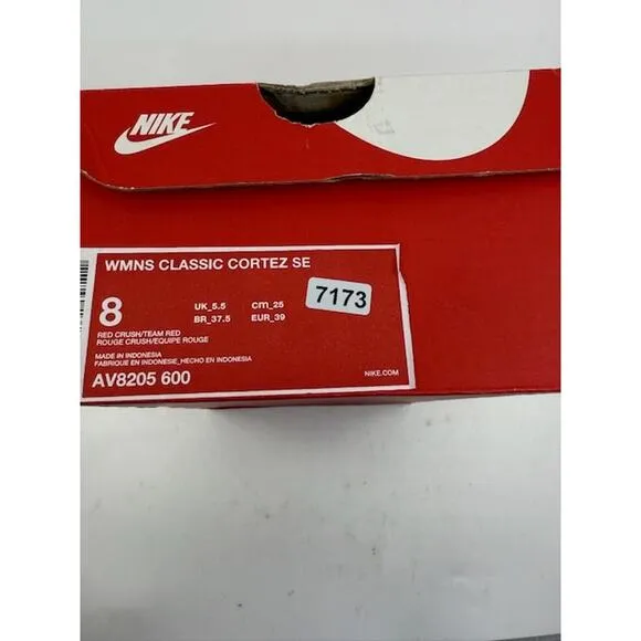 Nike Classic Cortez SE  Athletic Shoes AV8205-600 Velvet Red Crush Womens Size 8