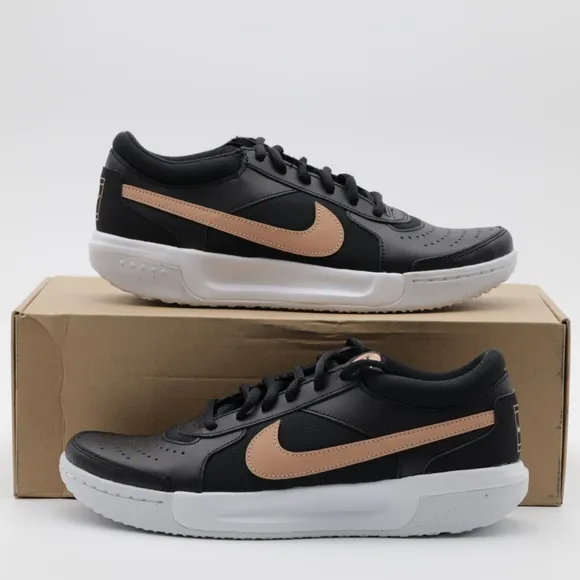 Nike Court Air Womens Zoom Lite 3 Athletic Tennis Shoes Black/White Size 8