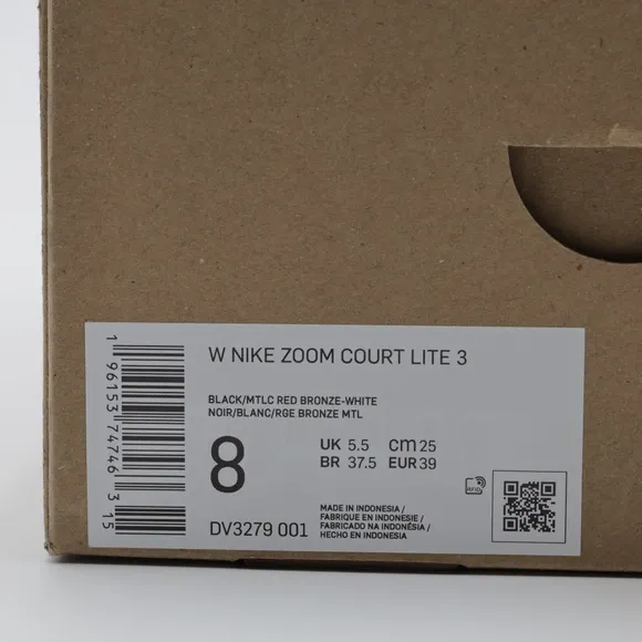 Nike Court Air Womens Zoom Lite 3 Athletic Tennis Shoes Black/White Size 8