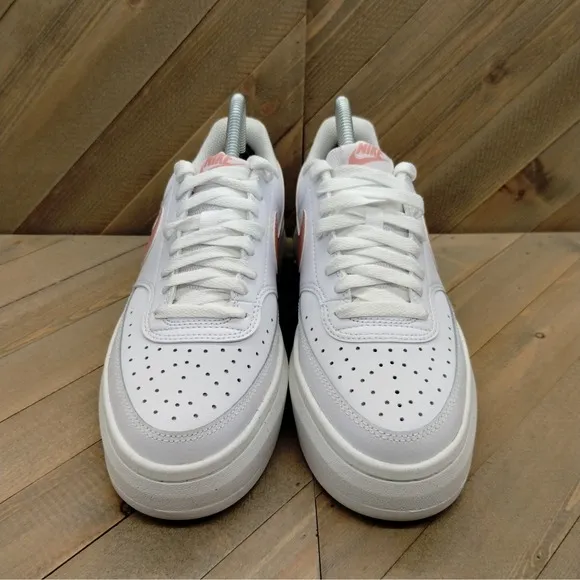 Nike Court Vision Alta Casual Platform Shoes Womens Size 9 White Pink Sneakers