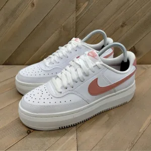 Nike Court Vision Alta Casual Platform Shoes Womens Size 9 White Pink Sneakers