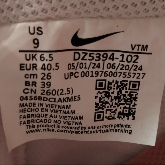 Nike Court Vision Alta Casual Platform Shoes Womens Size 9 White Pink Sneakers