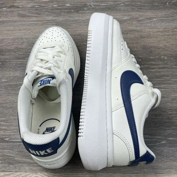 Nike Court Vision Alta Shoes Womens Size 8.5 White Platform Sneakers Casual Gym