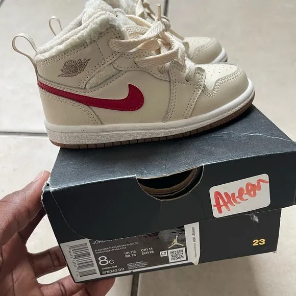 Nike Cream and Red Sneakers Classic Style