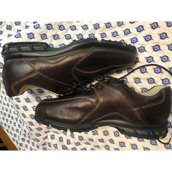 Nike Dark Brown Leather  Lace Up T@C Traction Golf Shoes zoom air Mens Size 11W