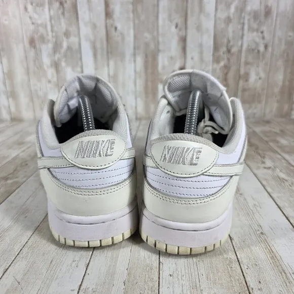Nike Dunk Low Casual Sneakers Leather Everyday Shoes White Size 10