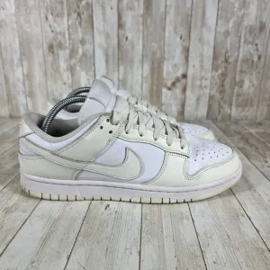 Nike Dunk Low Casual Sneakers Leather Everyday Shoes White Size 10