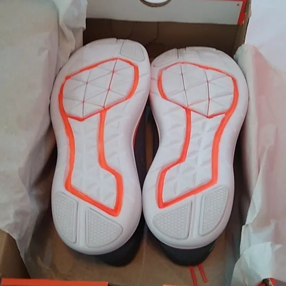 Nike Flex Running Athletic Shoes, 6Y, Dark Grey/White/Total Orange
