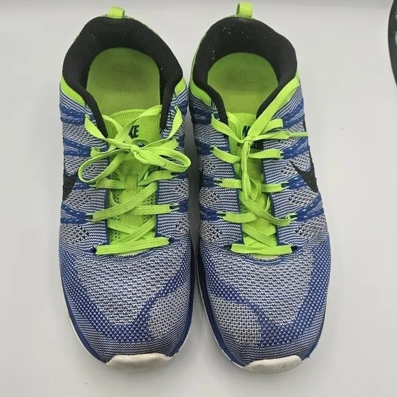 Nike FlyKnit One Sneakers Blue/Green 554887-401 Running Shoes Size 10.5