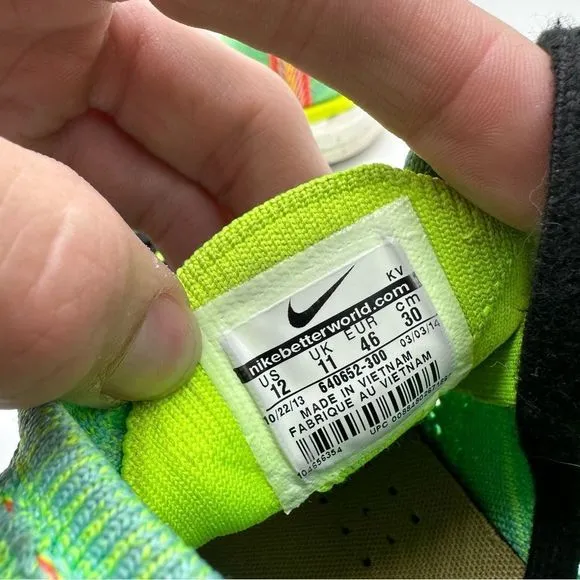 Nike Free Flyknit Chukka PR Mens 12 Hyper Turquoise Running Shoes Sneakers High