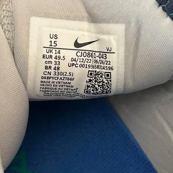 Nike Free Metcon 3 Shoes CJ0861-043 Grey Fog Neptune Green Size 15