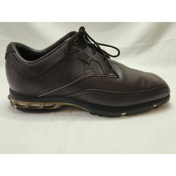 NIKE GOLF Brown Leather 379216-272 Zoom Air Tour Shoes Men's US Size 10