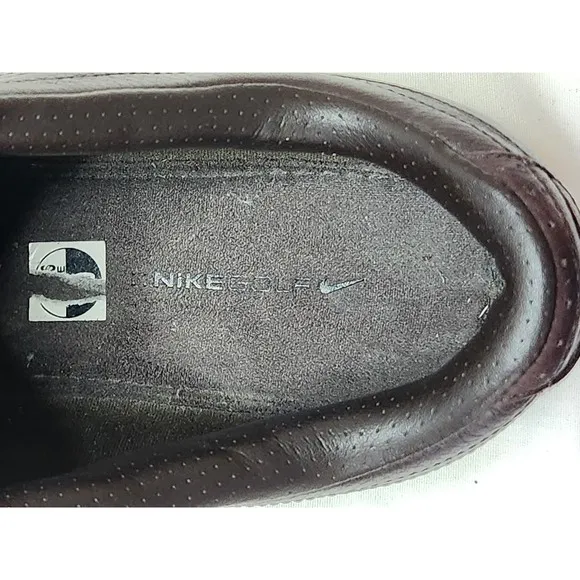 NIKE GOLF Brown Leather 379216-272 Zoom Air Tour Shoes Men's US Size 10