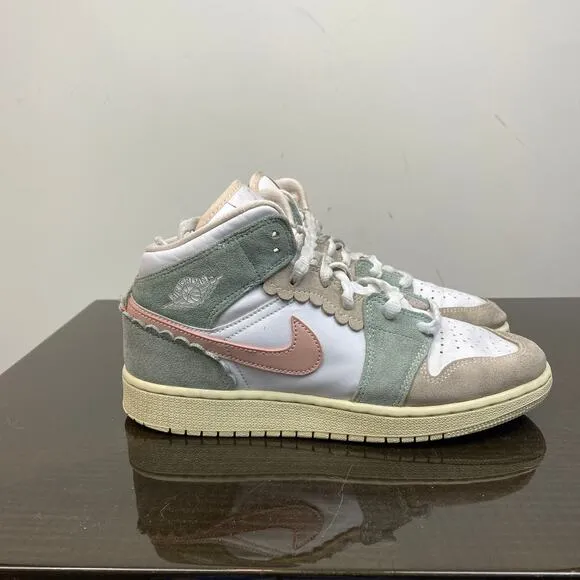 Nike Jordan 1 Mid SE Pink Oxford Sneakers Shoes Youth 6.5Y