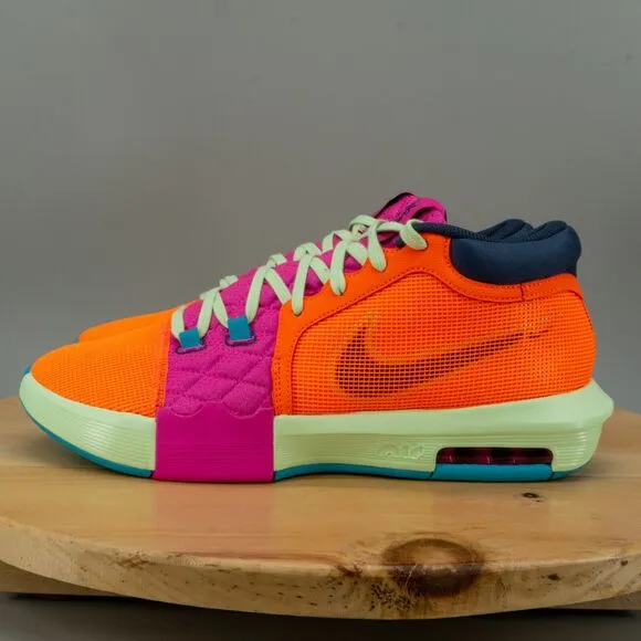 Nike LeBron Witness 8 Mens Size 11.5 Shoes Orange Fuchsia Green Sneakers