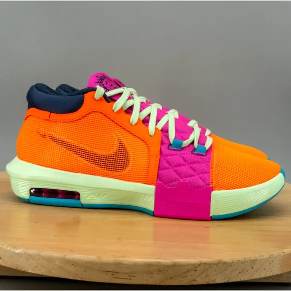 Nike LeBron Witness 8 Mens Size 11.5 Shoes Orange Fuchsia Green Sneakers