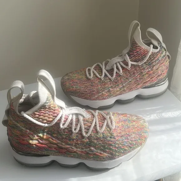 Nike Lebron XV 15 Fruity Pebbles Size 6.5 Y basketball shoes sneakers