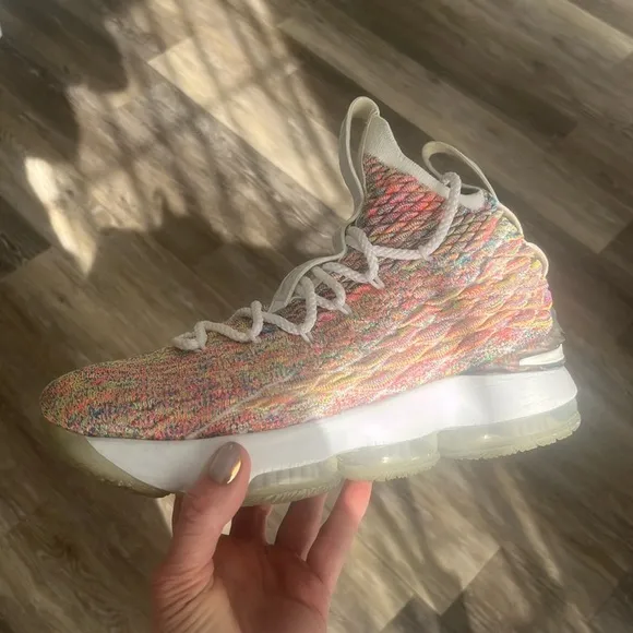 Nike Lebron XV 15 Fruity Pebbles Size 6.5 Y basketball shoes sneakers