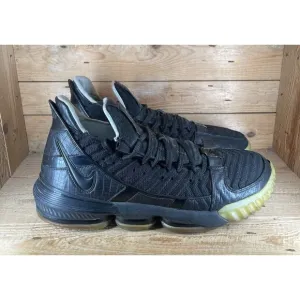 Nike LeBron XVI 16 Glow Black/Black-Glow CD2451-001 Men's Size 14