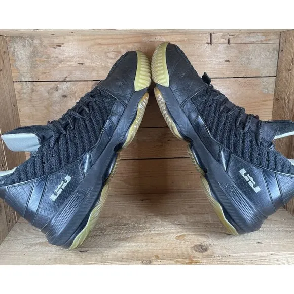 Nike LeBron XVI 16 Glow Black/Black-Glow CD2451-001 Men's Size 14