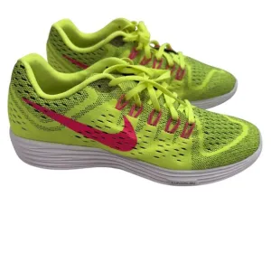 Nike Lunar Trainer Running Shoes Size 11 Neon green &amp; Pink Lightweight Sneakers